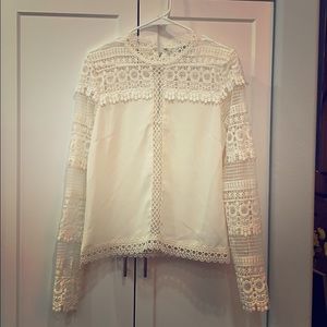 Off white lace blouse - Size Small